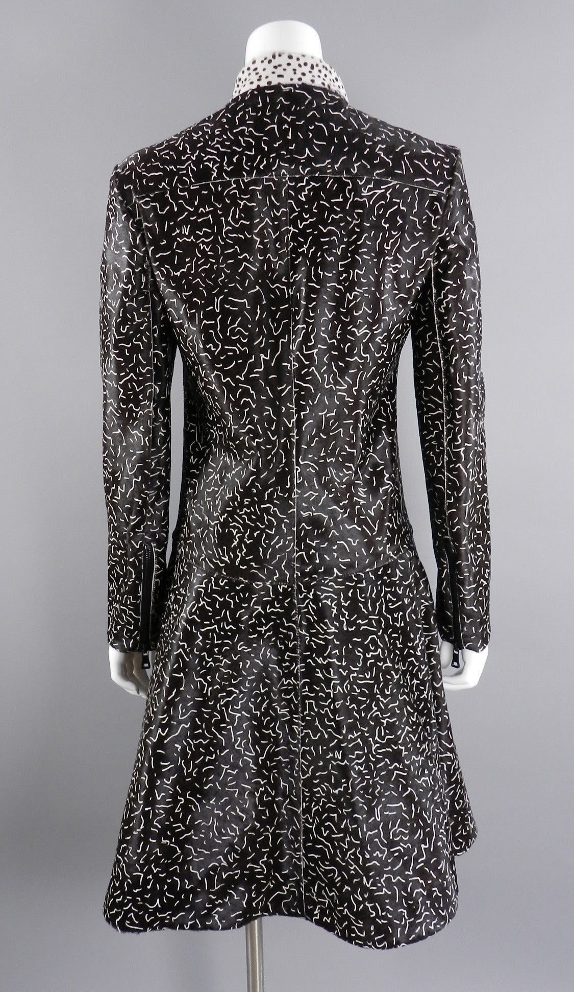 Proenza Schouler Graphic Speckled Calf Hair Fur Runway Jacket 1