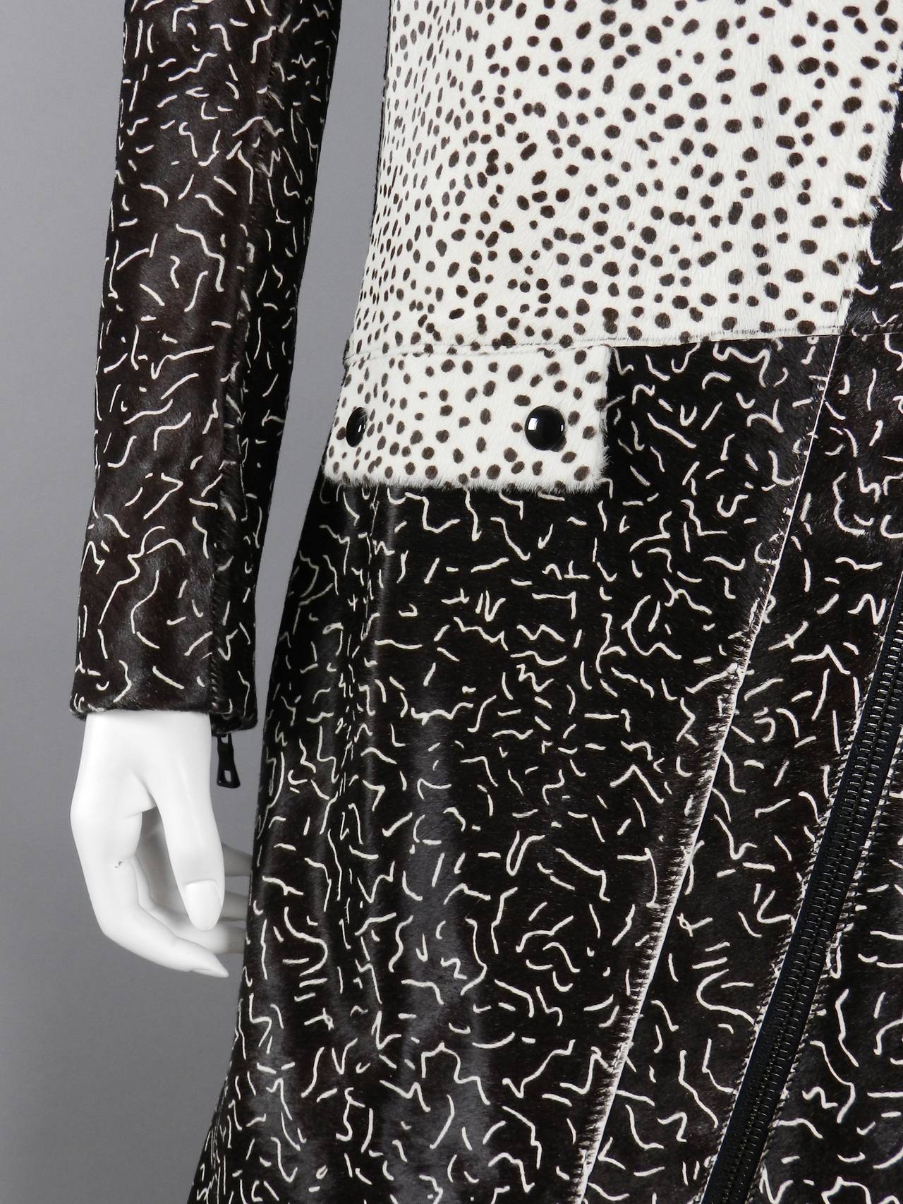 Proenza Schouler Graphic Speckled Calf Hair Fur Runway Jacket 2