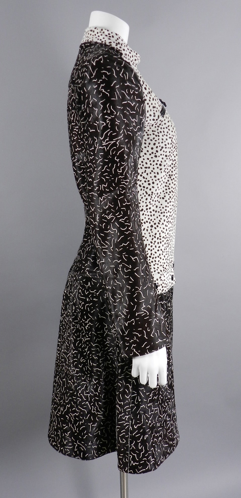 Proenza Schouler Graphic Speckled Calf Hair Fur Runway Jacket 4