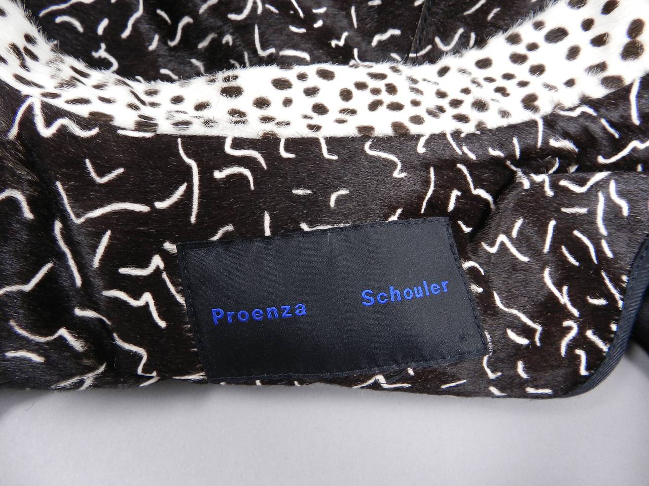 Proenza Schouler Graphic Speckled Calf Hair Fur Runway Jacket 5