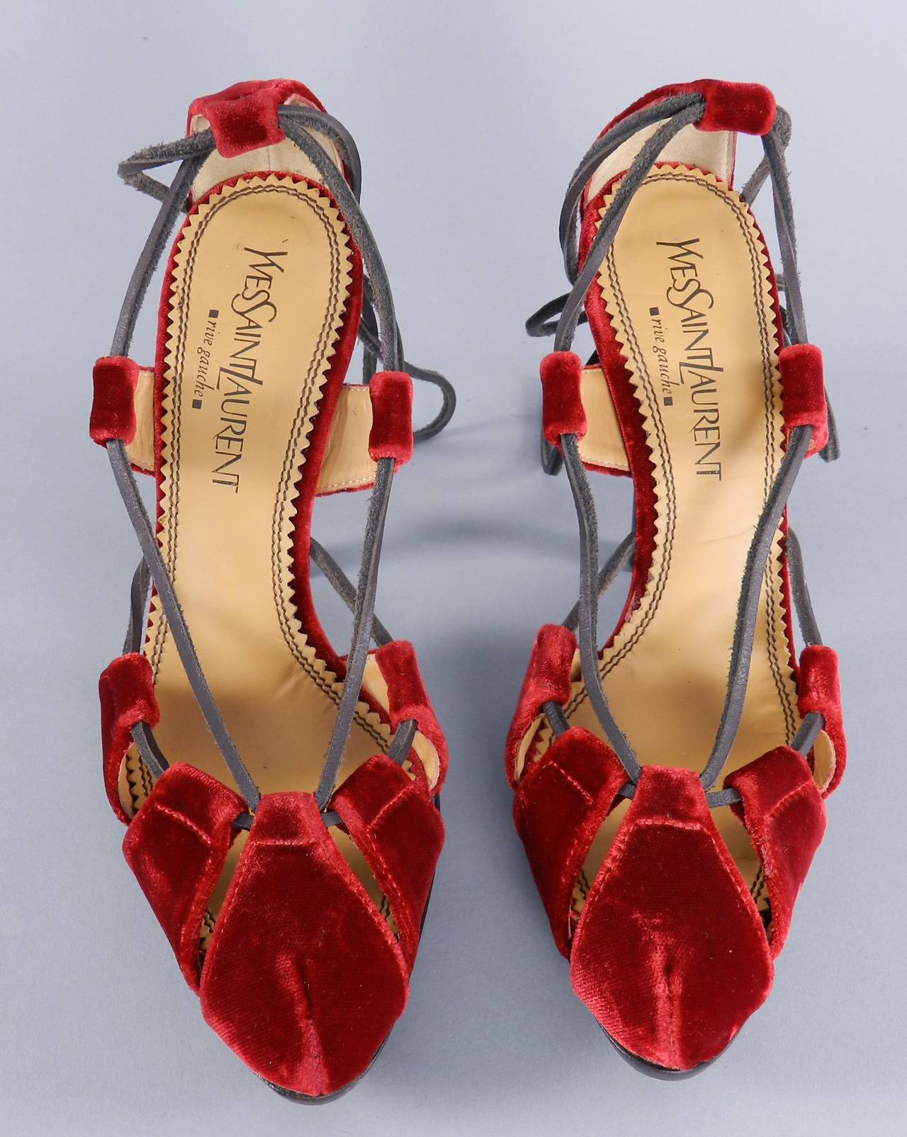 red saint laurent heels