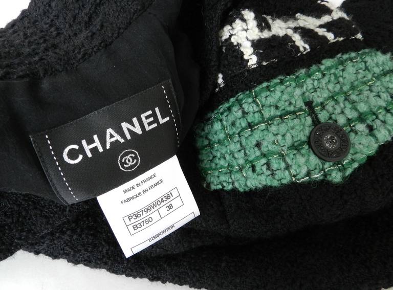 Chanel 09A Black / Green Jacket Dress with Suede Belt 2