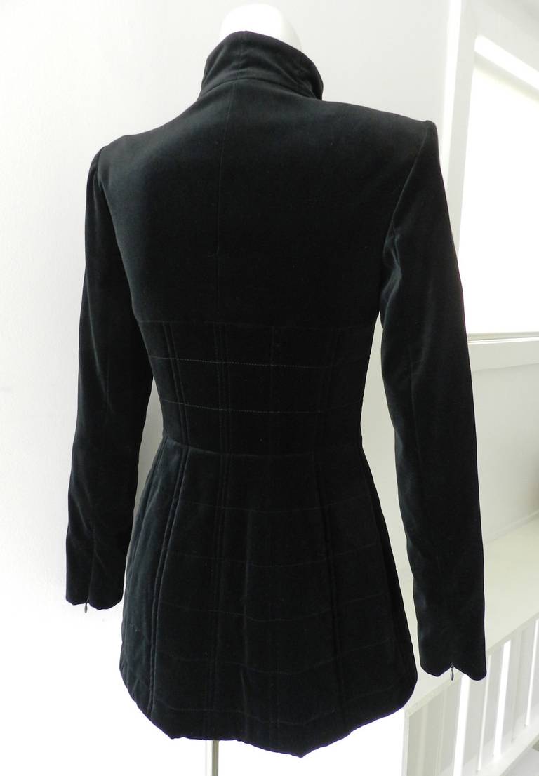 Chanel 2010 Fall black velvet quilted jacket. Excellent clean condition - worn once. Tagged size FR 38 (USA 6) to fit 34