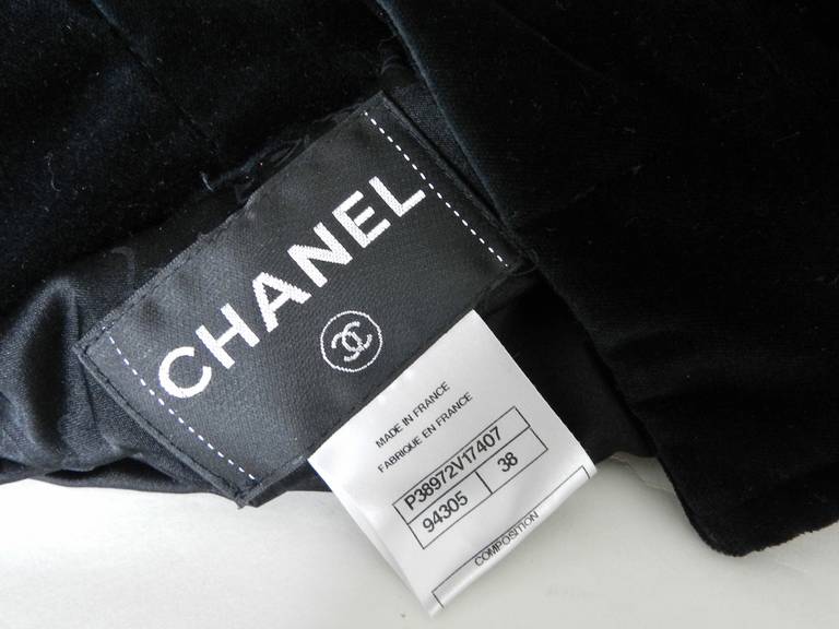 Chanel 10A Black Velvet Quilted Jacket 1