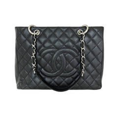 Chanel Caviar Grand Shopping Tote - Silver Hardware