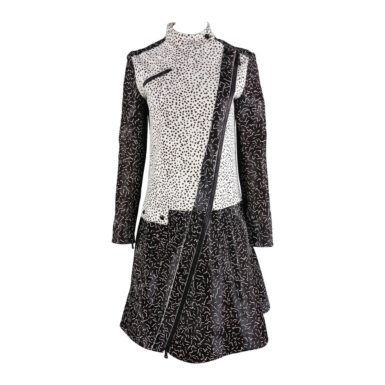 Proenza Schouler Graphic Speckled Calf Hair Fur Runway Jacket