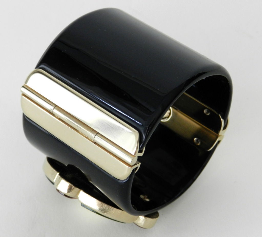 Women's Chanel 07A Monte Carlo collection Gripox and Lucite Wide Cuff Bracelet