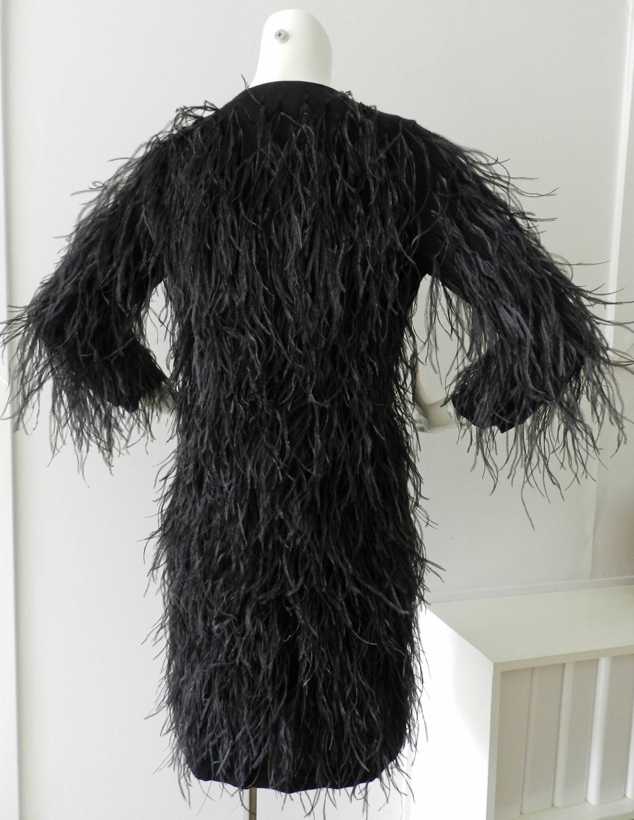Giambattista Valli Haute Couture Cashmere Ostrich Feather Jacket In Excellent Condition In Toronto, ON