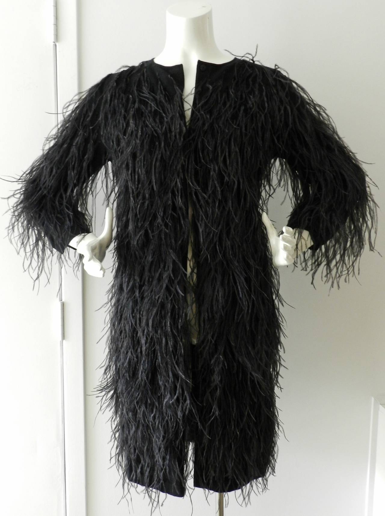 Giambattista Valli Haute Couture Cashmere Ostrich Feather Jacket 3