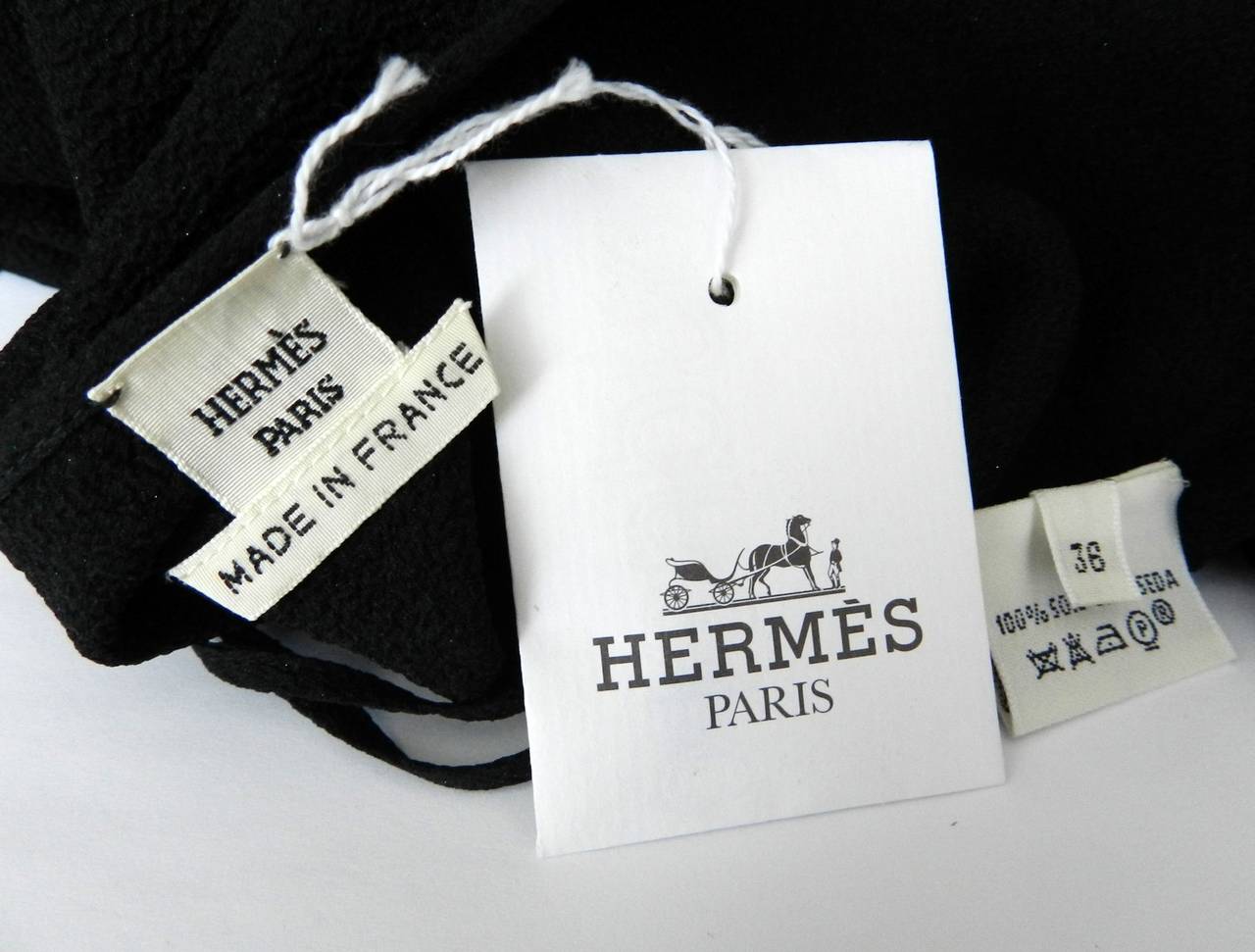 Hermes Fall 2006 Black Silk Dress with Mink Fur Shawl 5