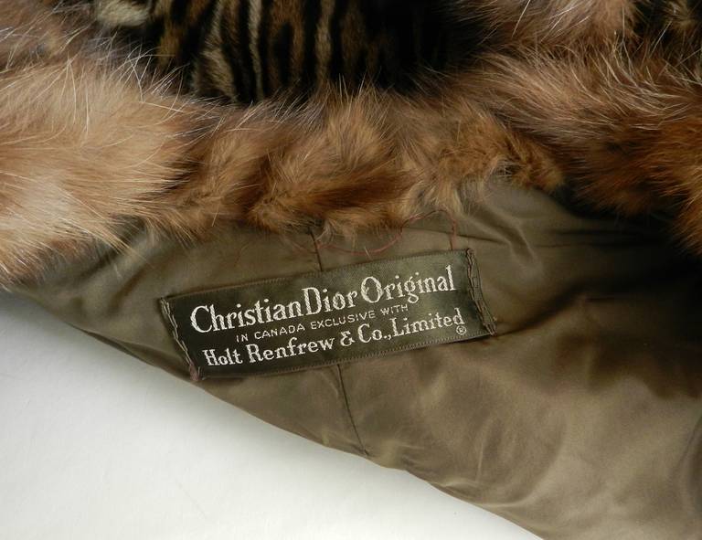 Vintage Christian Dior Ocelot & Sable Fur Coat For Sale 1