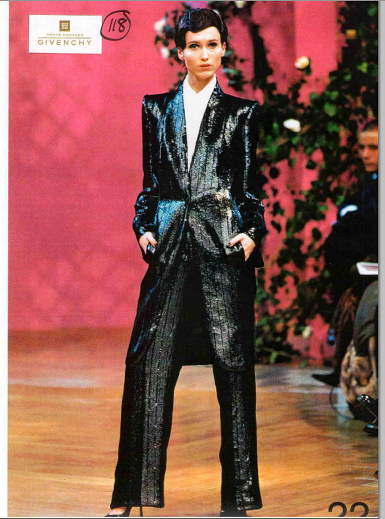 black sequin pants suit