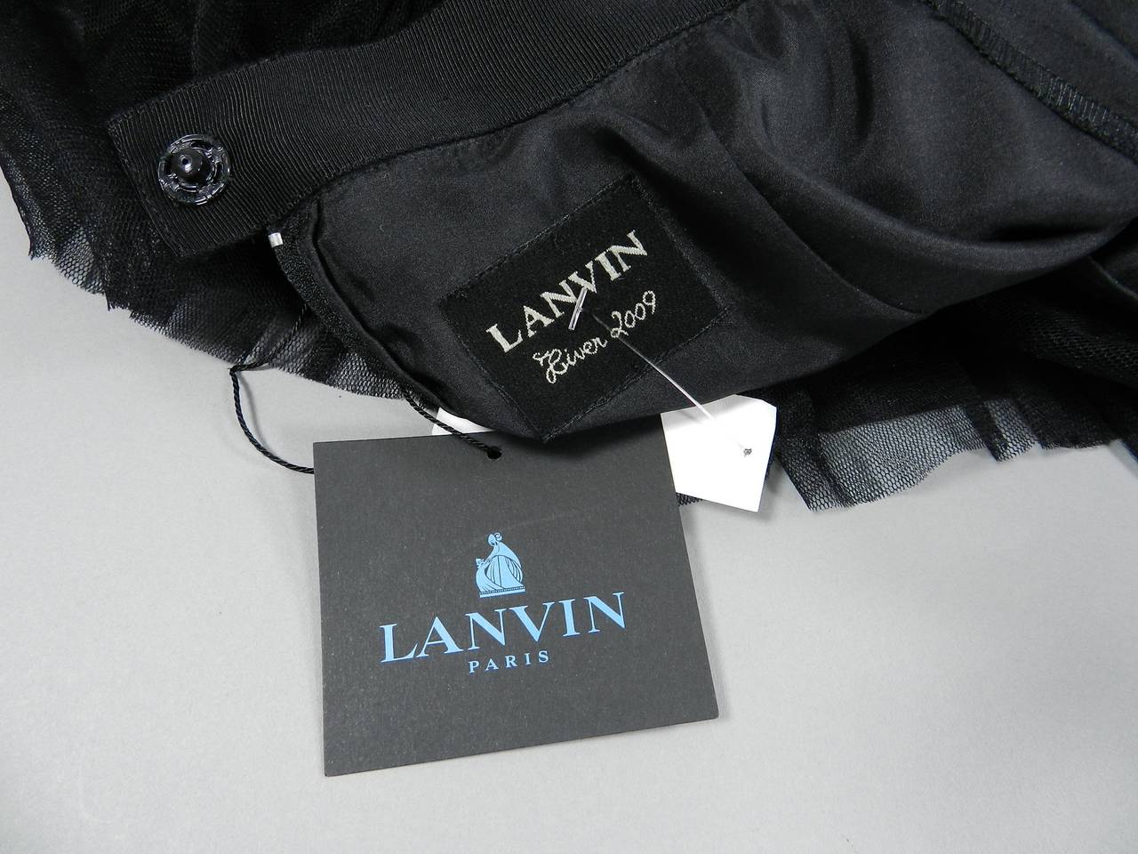 Lanvin 2009 Runway Black Tulle Long Evening Skirt 1