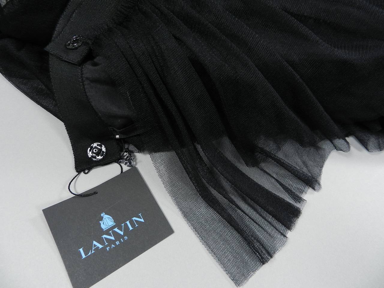 Lanvin 2009 Runway Black Tulle Long Evening Skirt 3
