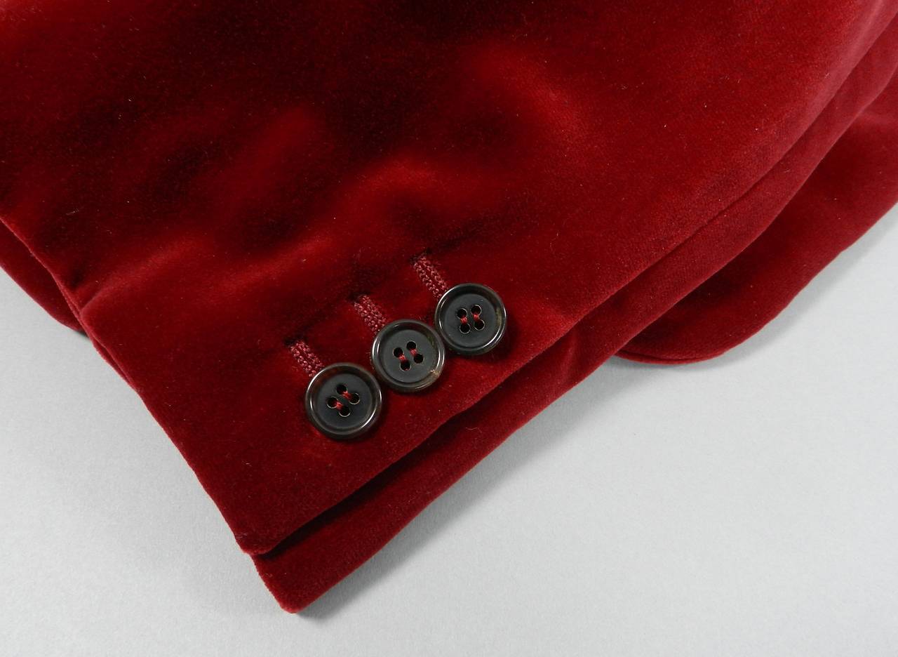 Alexander McQueen Red Velvet Skirt Suit at 1stDibs