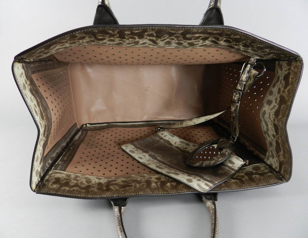Alaia Jumbo Lizard Perforated Studded Tote Bag 1