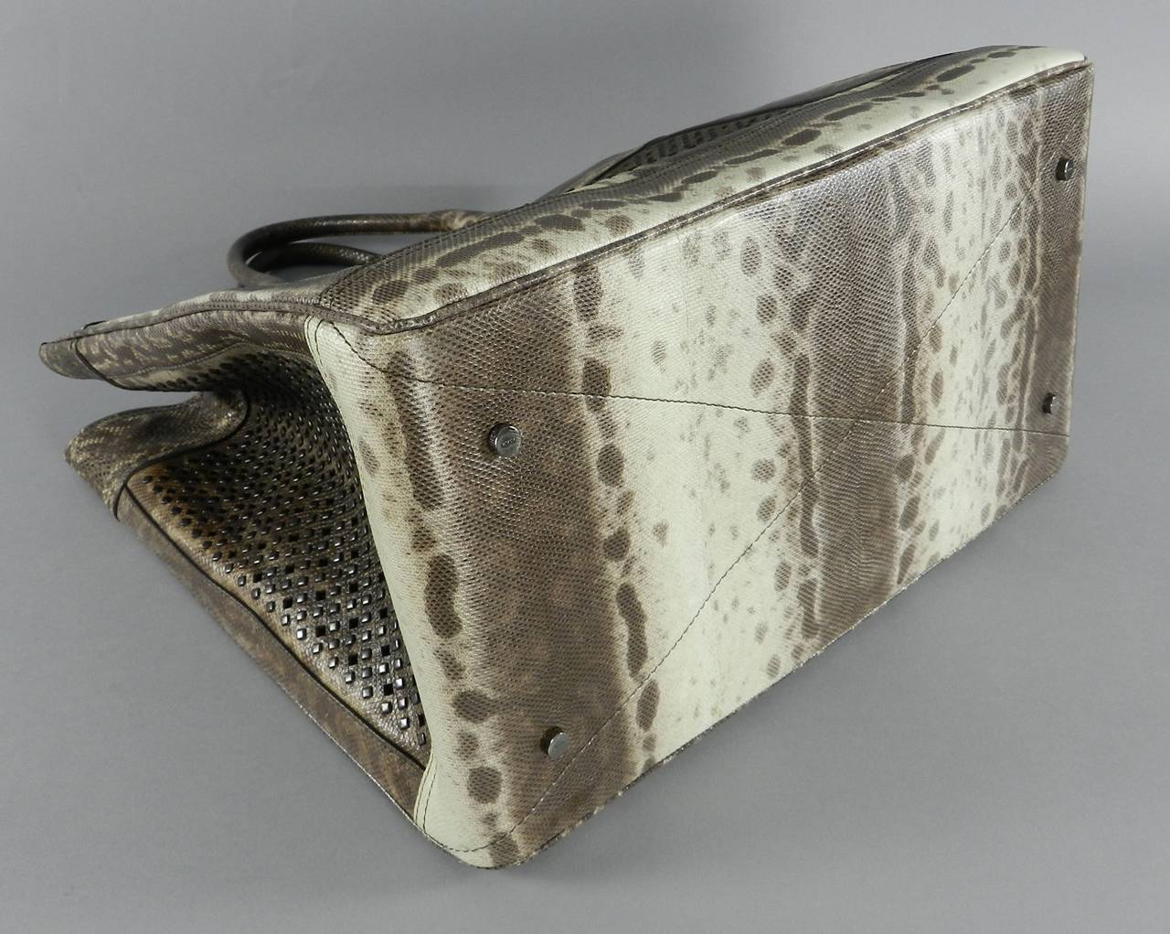 Alaia Jumbo Lizard Perforated Studded Tote Bag 2