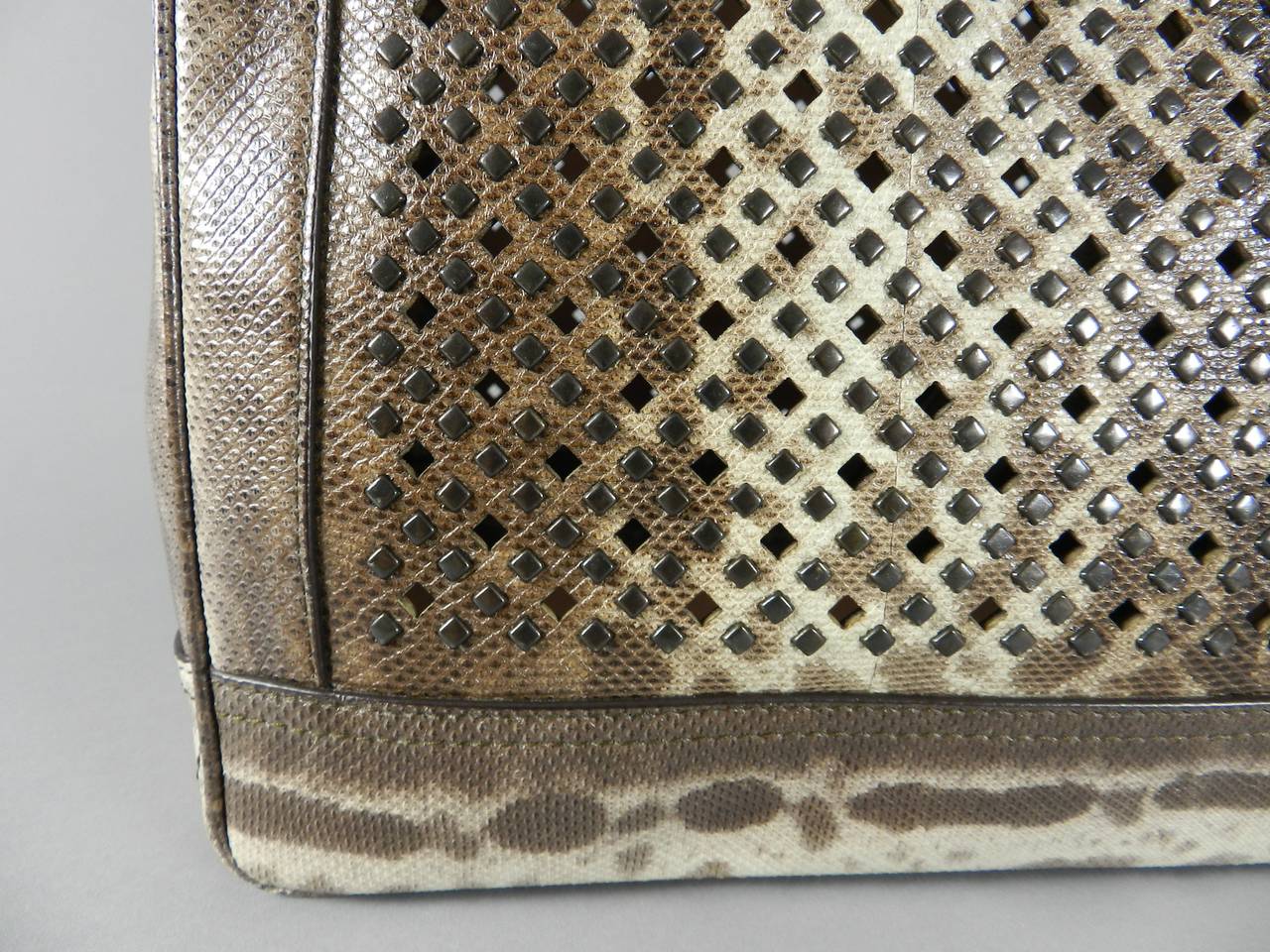 Alaia Jumbo Lizard Perforated Studded Tote Bag 4