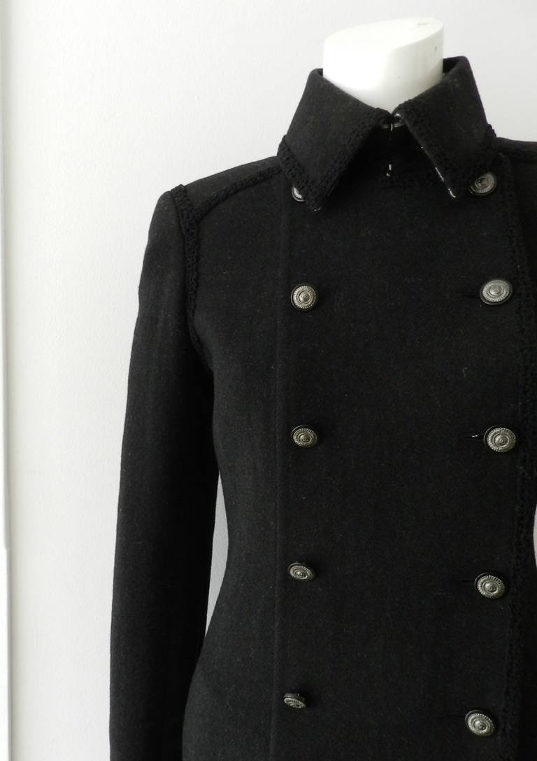 Women's Chanel Black Coat with Houndstooth Interior