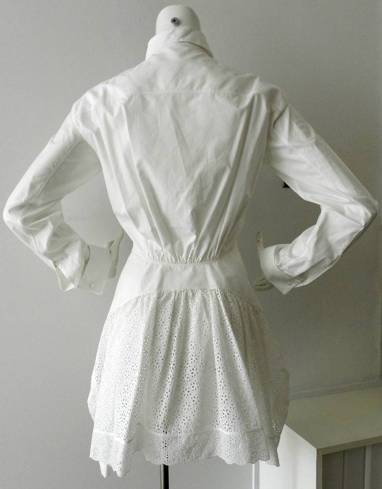 Alaia White Tail Shirt with Eyelet
