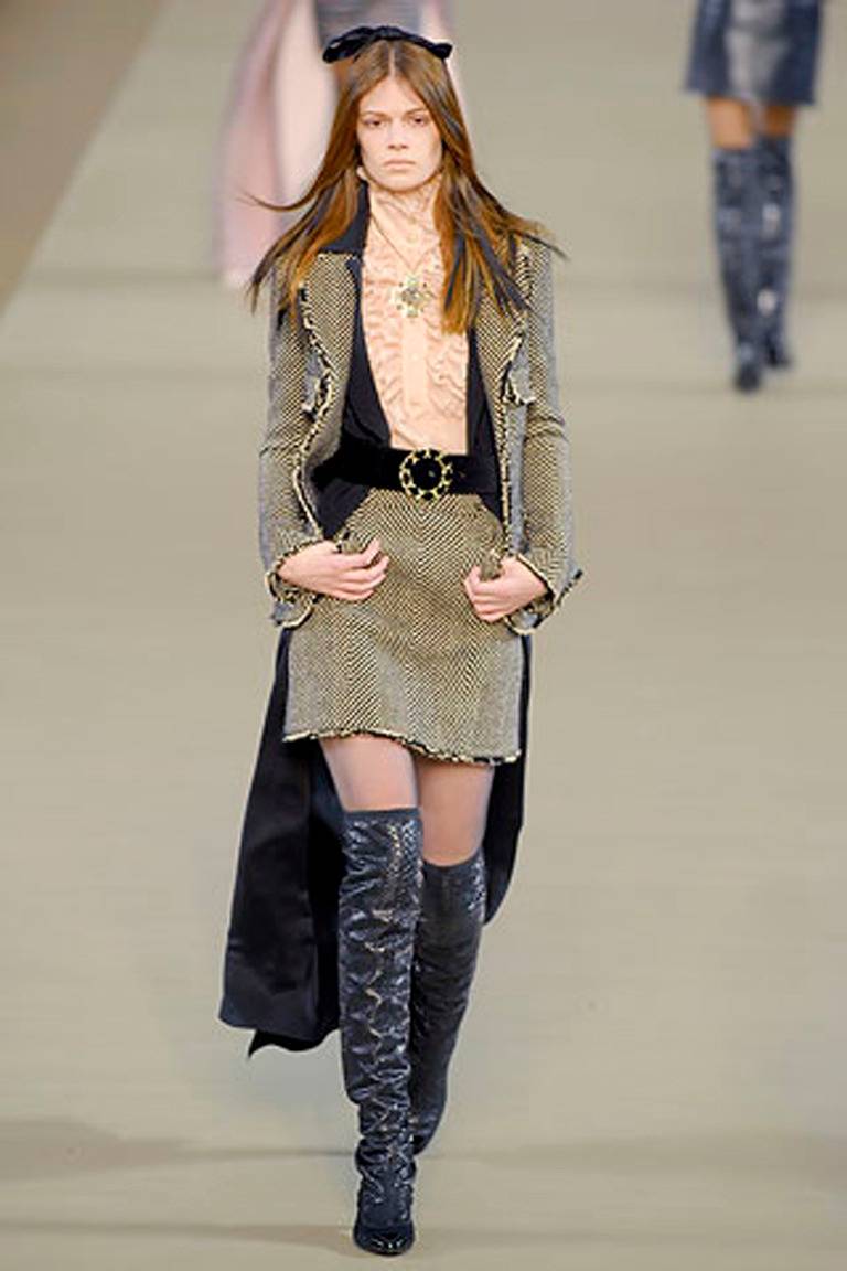 Chanel 06A Herringbone Skirt Suit