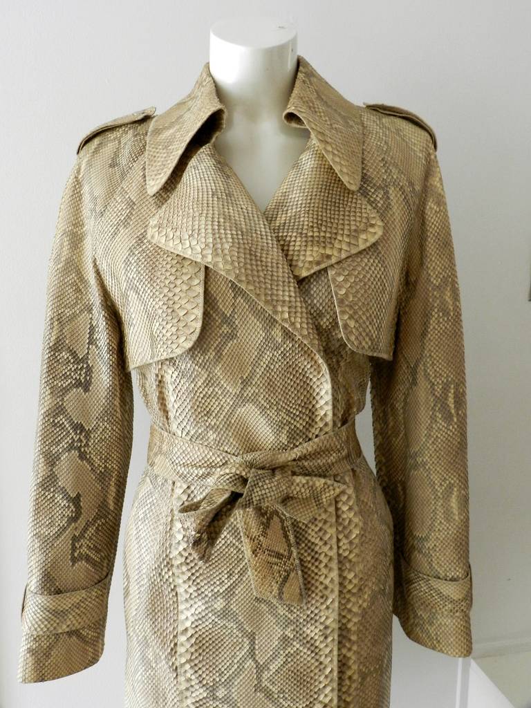 snakeskin trench coat