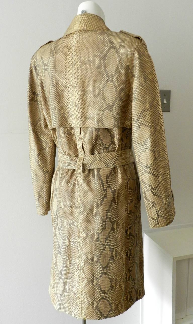 Women's Yves Saint Laurent Vintage Python Skin Trench Coat