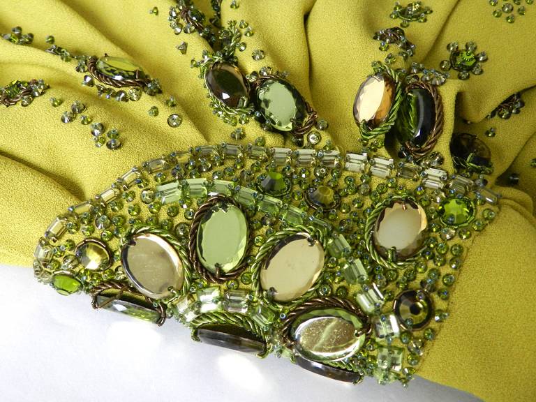 John Galliano for Christian Dior 2007 F/W Chartreuse Runway Dress 3