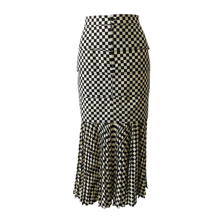 Vintage 1980's Gianni Versace Checker Skirt