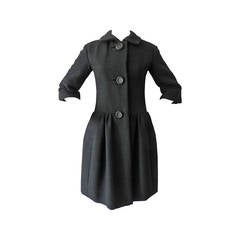 1960 Vintage Christian Dior Black Coat