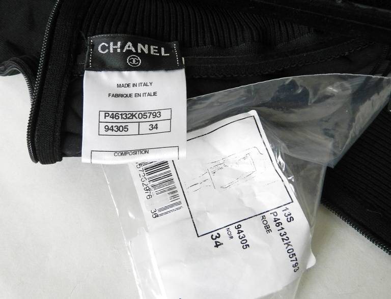 Chanel 13S Black Geometric Textured Tube Dress 2