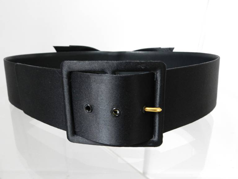 black satin belt