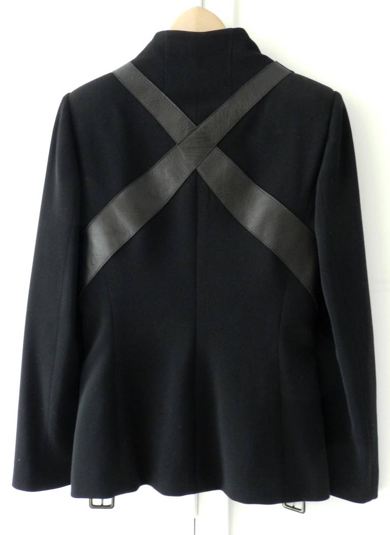 Alexander McQueen Fall 2002 Black Leather Harness Jacket at 1stDibs