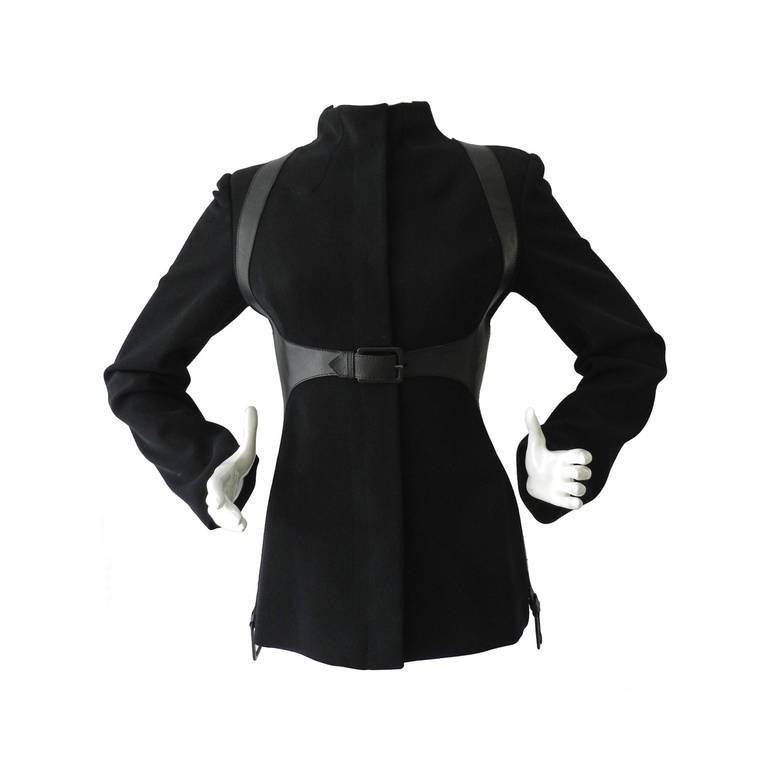 Alexander McQueen Fall 2002 Black Leather Harness Jacket