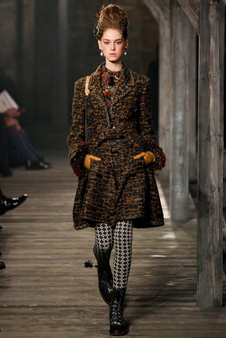 Chanel 2013 Pre-Fall runway collection tweed coat. Excellent condition - worn once if at all. Original price tag included with $11,100+ original retail. Extra buttons and fabric swatches included. Tagged size FR 38 (USA 6). Actual garment bust 37