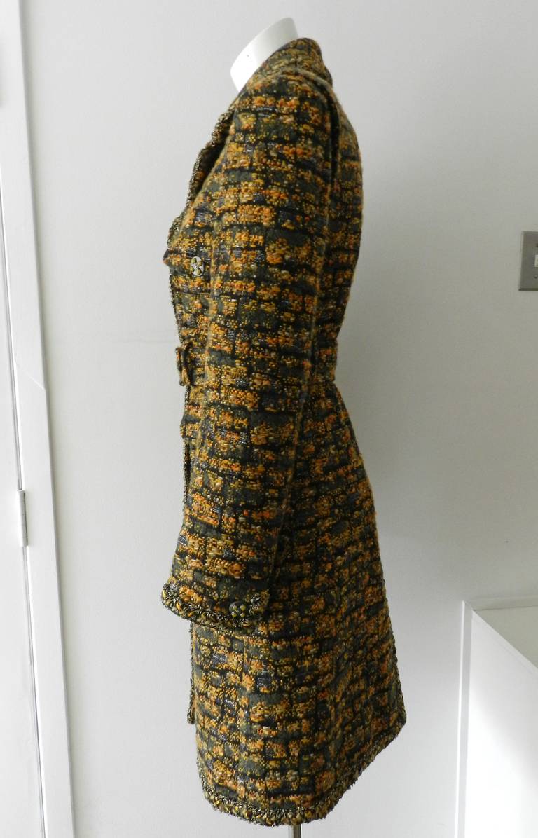 Chanel 13A Runway Tweed Coat - Khaki Ochre 1