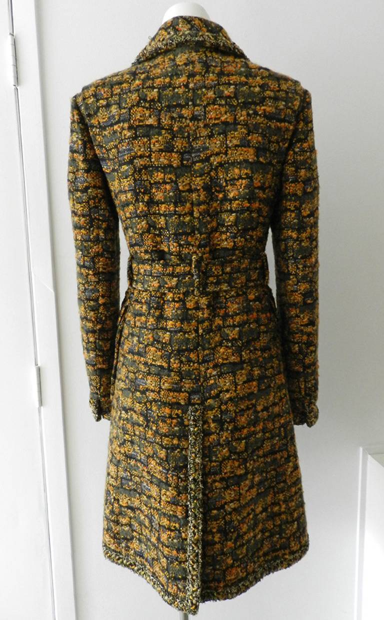 Chanel 13A Runway Tweed Coat - Khaki Ochre 3