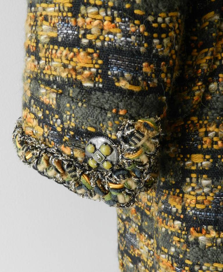 Chanel 13A Runway Tweed Coat - Khaki Ochre 4