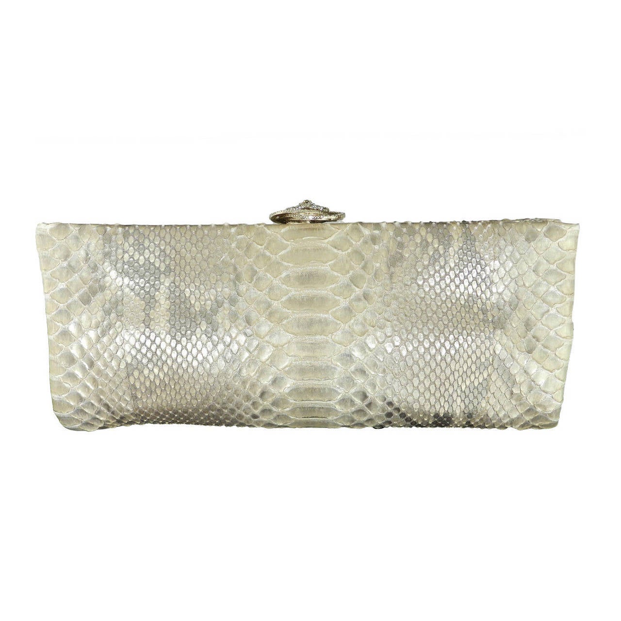 Chanel 12C Gold Python and Rhinestone Clutch Bag