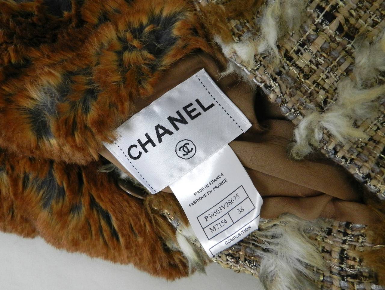 Chanel 10A Brown Faux Fur Runway Dress & Coat Set 4