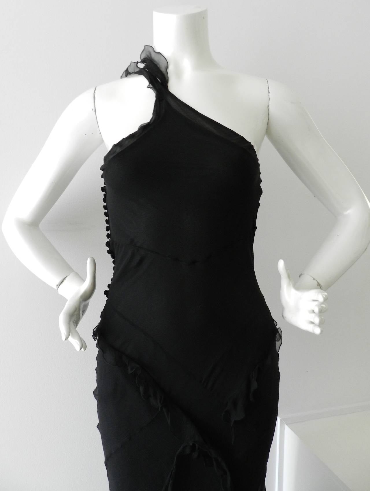 Women's Galliano for Christian Dior Black 1930's Style Bias Gown