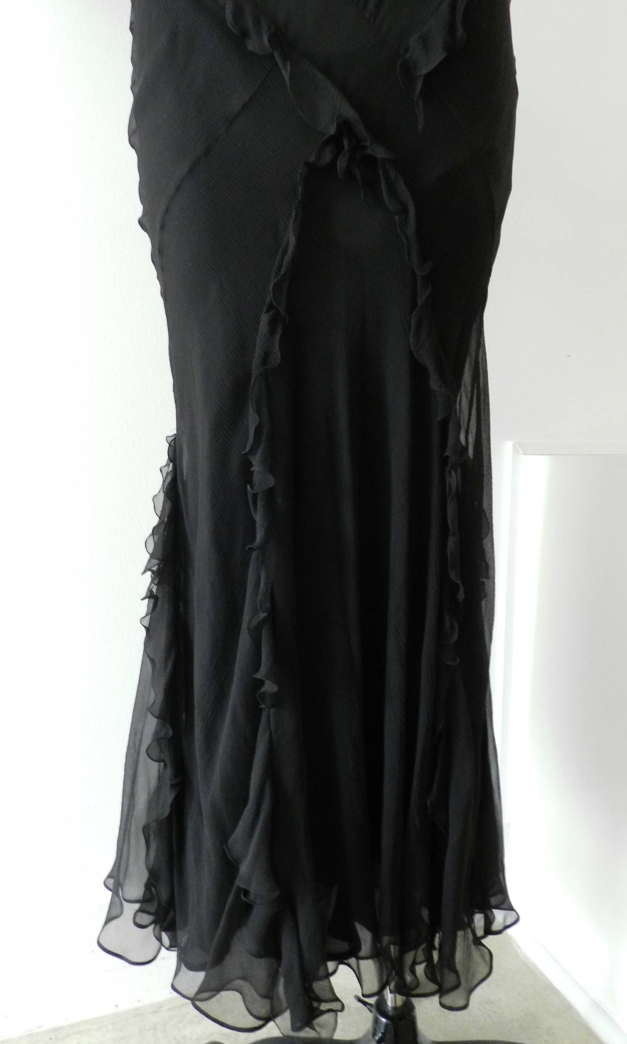 Galliano for Christian Dior Black 1930's Style Bias Gown 2