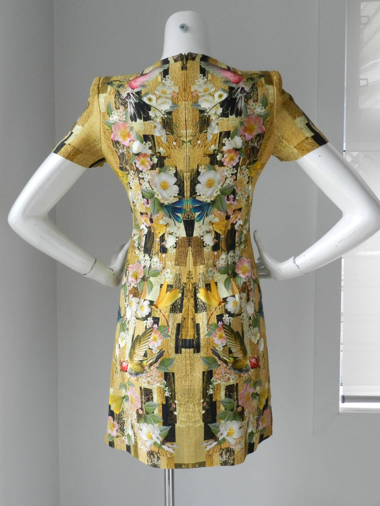 Alexander McQueen Hummingbird Digital Print Dress