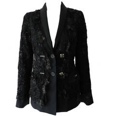 Chanel 11A Black Lesage Lace Runway Jacket
