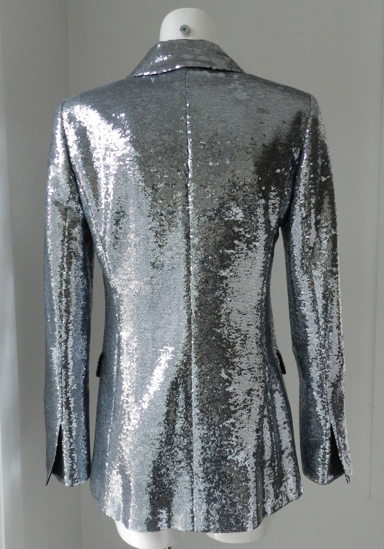 Chanel 09C Silver Sequin Jacket at 1stDibs