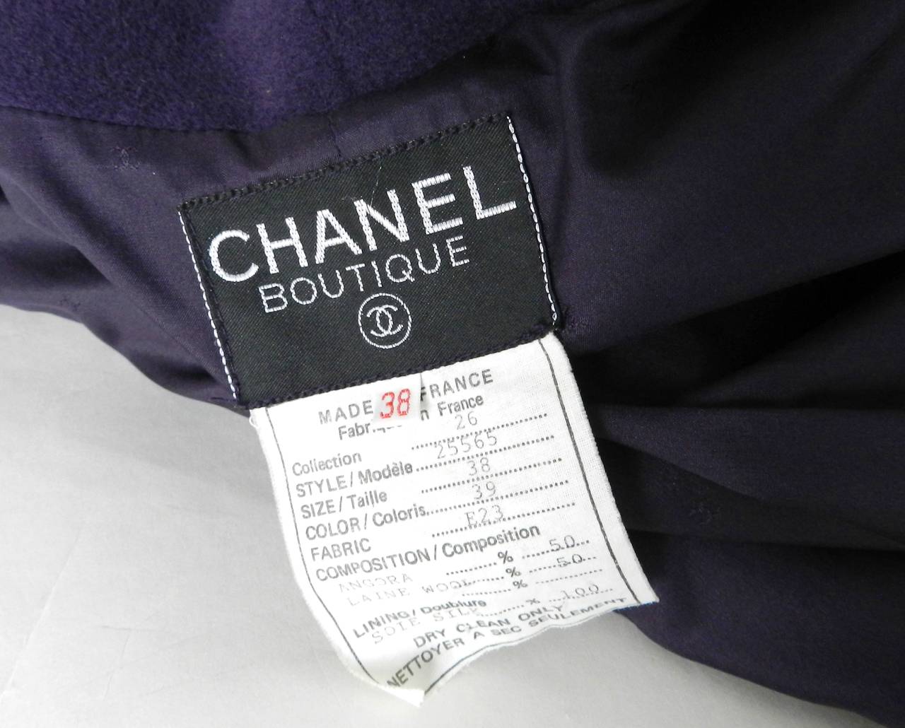Chanel 1991 Vintage Purple Swing Coat 1