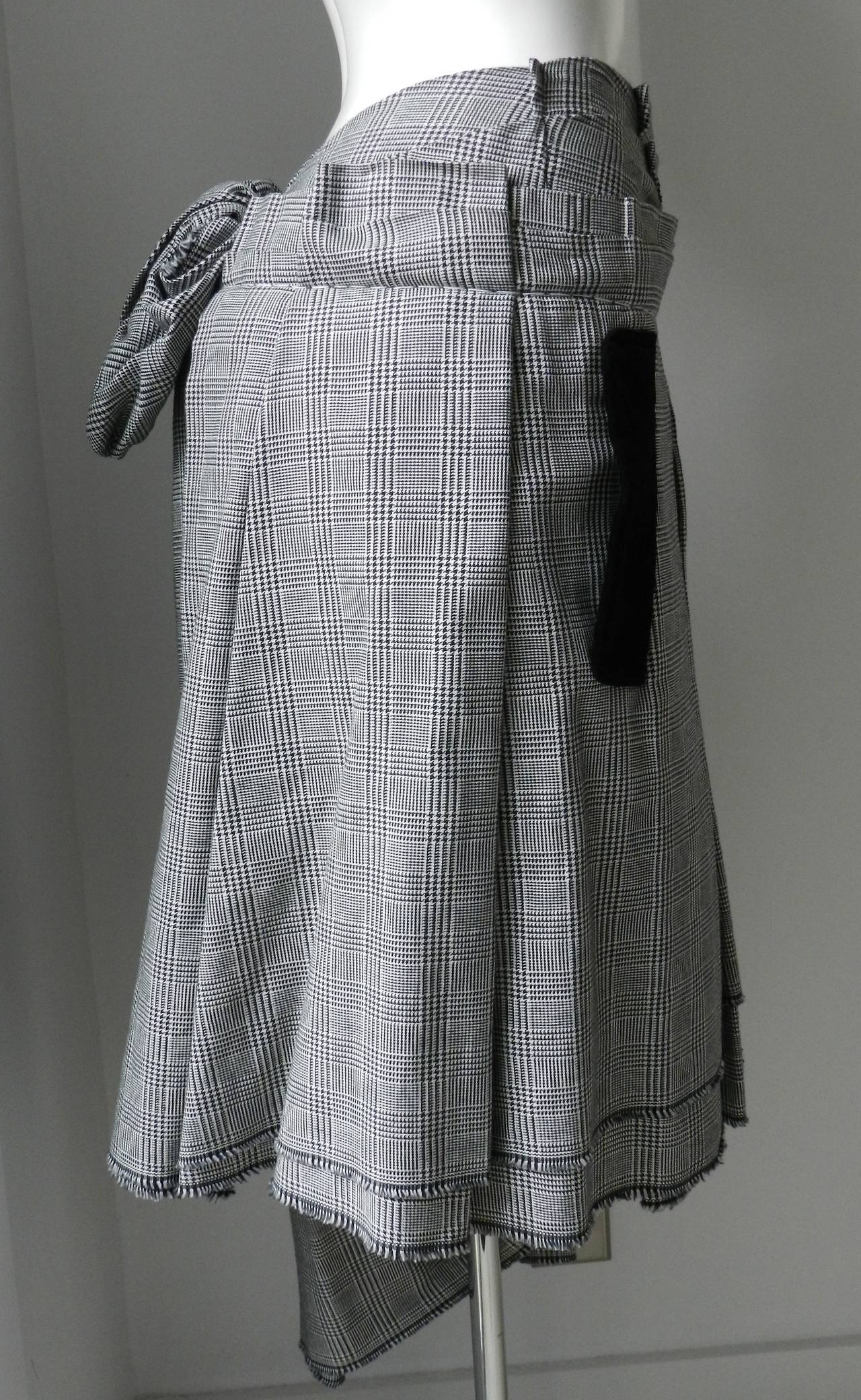 Women's Comme des Garcons Houndstooth Asymmetrical Skirt
