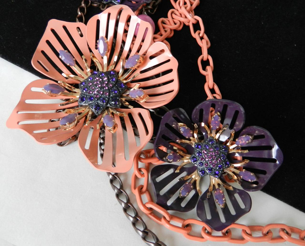 Women's Lanvin Pink Enamel Flower Necklace