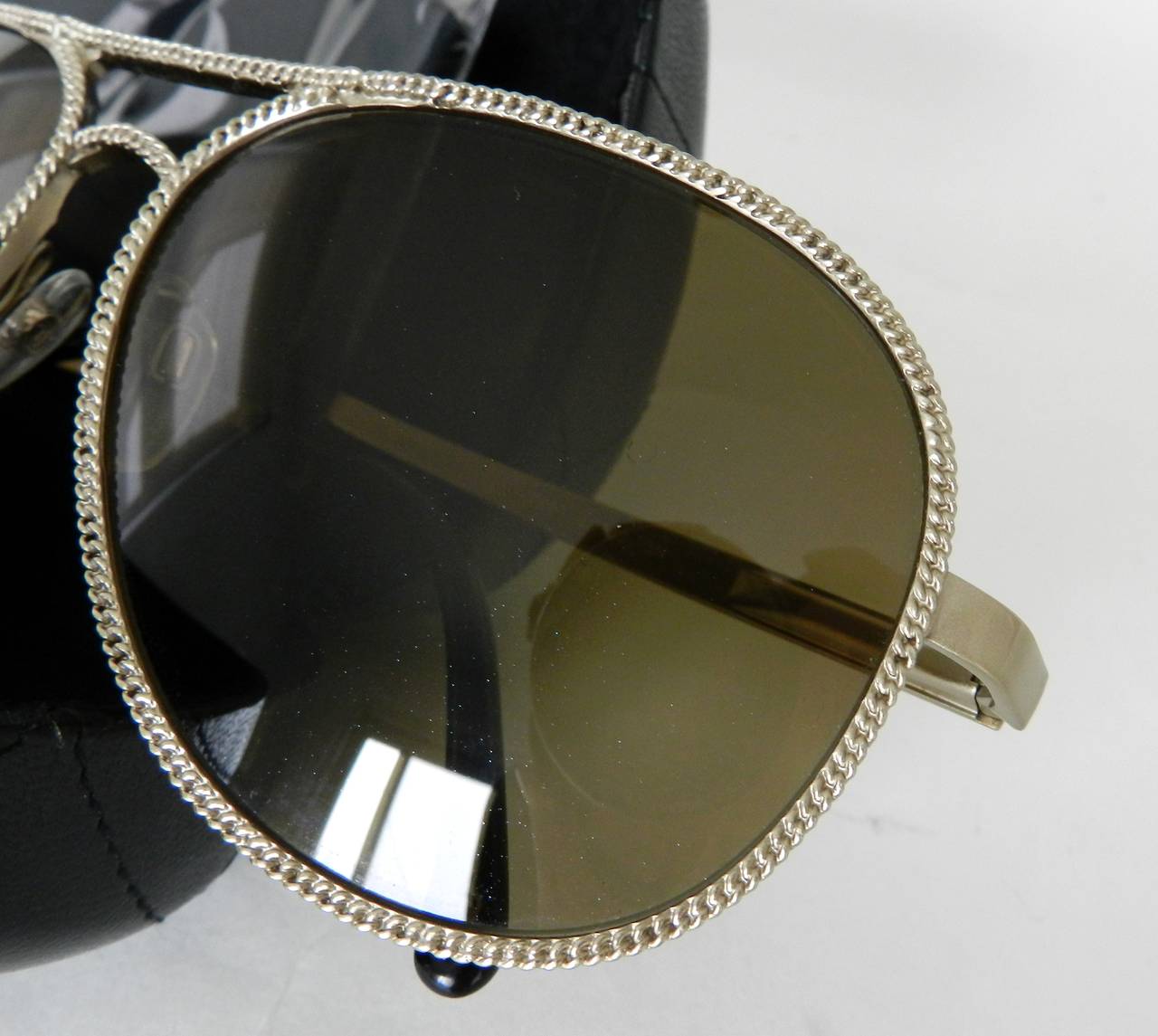 Chanel 11C Gold Aviator Sunglasses 3