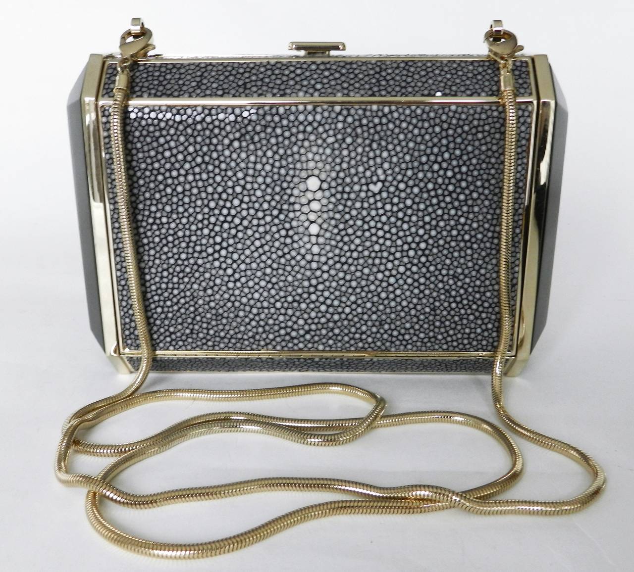 Lanvin Stingray and Resin Box Clutch Bag